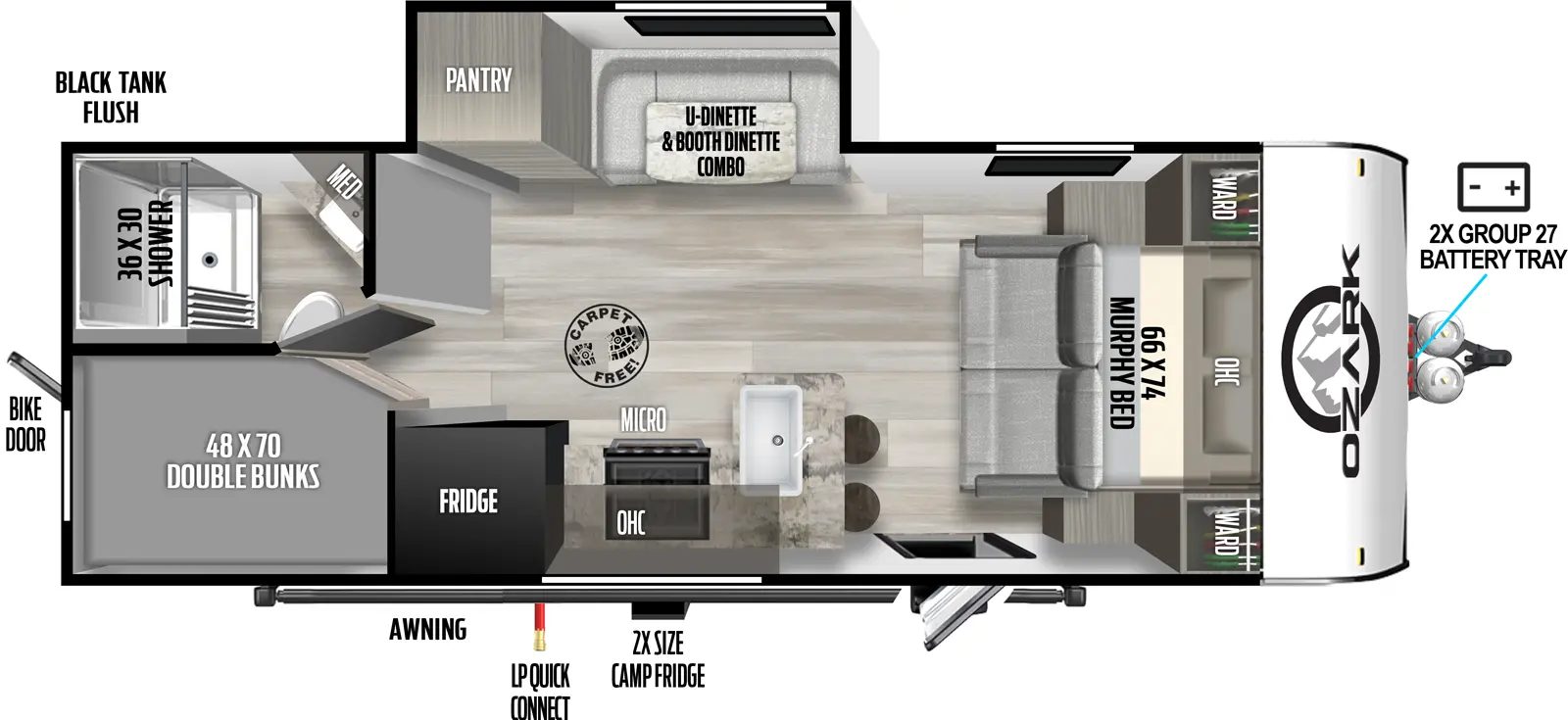 Ozark 2440BHK - DSO Floorplan